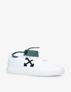 Arrows Logo-appliqué Vulcanised-canvas Low-top Trainers -Manolo Blahnik Store R03957562 WHITEBLK ALT02