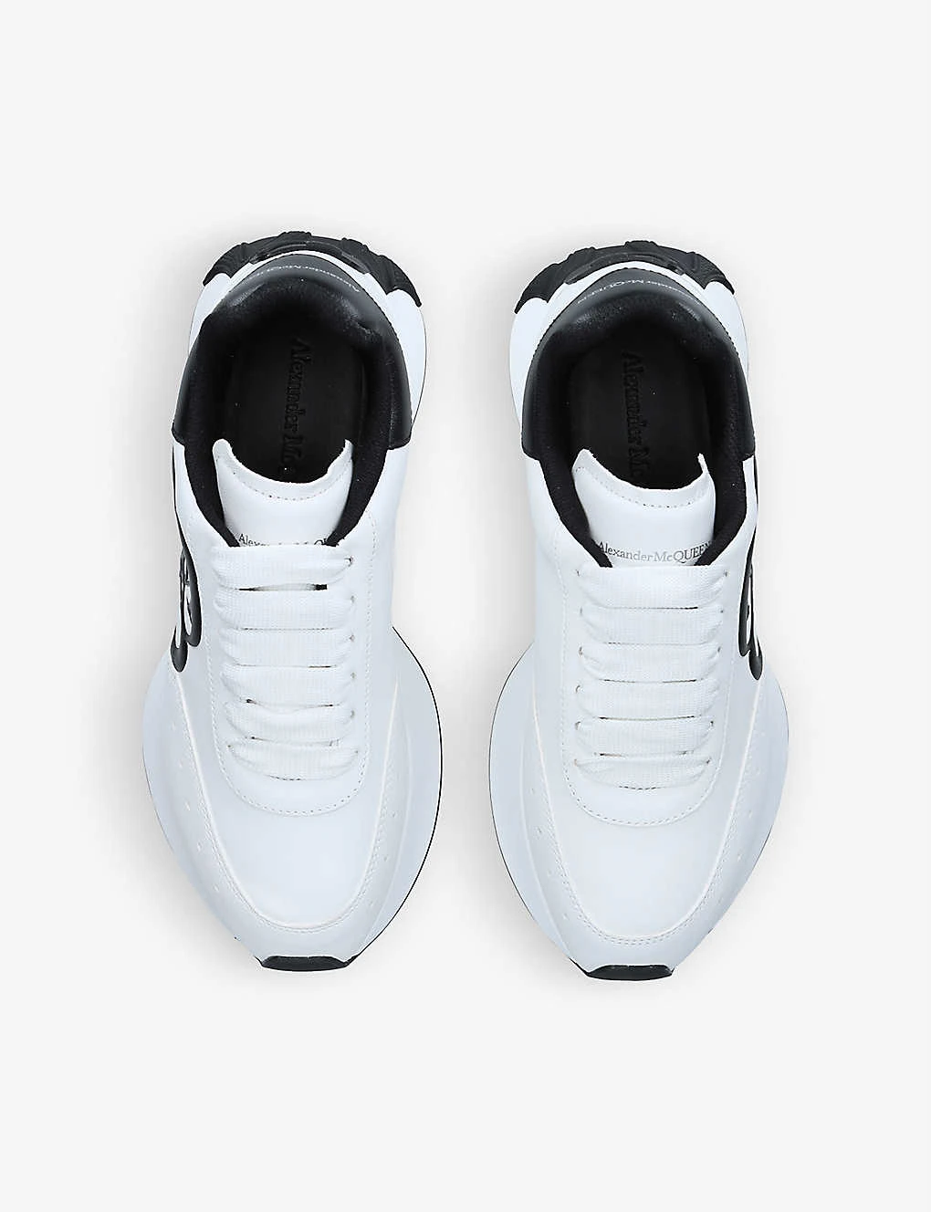 Alexander McQueen Women's Sprint Runner Logo-embossed Leather Low-top Trainers 2 Alexander McQueen Women's Sprint Runner Logo-embossed Leather Low-top Trainers - Image 2