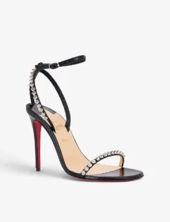 Christian Louboutin So Me 100 Leather Heeled Sandals -Manolo Blahnik Store R03960189 BLACKSILVER ALT02