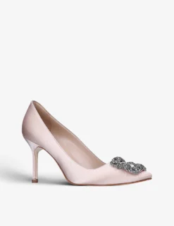 Manolo Blahnik Hangisi 90 Crystal-embellished Satin Courts -Manolo Blahnik Store R03963050 BLUSH ALT02