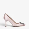 Manolo Blahnik Hangisi 90 Crystal-embellished Satin Courts