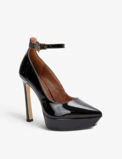 Kurt Geiger London Shoreditch Patent-leather Court Heels -Manolo Blahnik Store R03964291 BLACK ALT02
