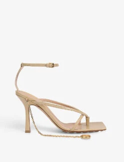 Bottega Veneta Stretch Ankle-strap Leather Heeled Sandals