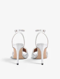 Kurt Geiger London Kensington Heeled Metallic Sandals -Manolo Blahnik Store R03966177 SILVERCOM ALT03