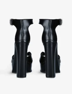 Alexander McQueen Butterfly-strap Leather Platform Sandals -Manolo Blahnik Store R03967456 BLACK ALT03