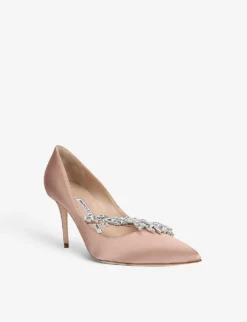 Manolo Blahnik Nadira Crystal-embellished Satin Courts -Manolo Blahnik Store R03968130 BLUSH ALT02