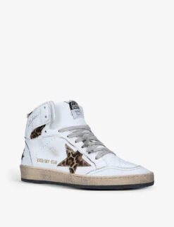 Golden Goose Men's Sky Star Leather High-top Trainers -Manolo Blahnik Store R03969848 WHITEOTH ALT02
