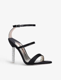 Sophia Webster Rosalind Crystal-embellished Satin Heeled Sandals 6 Sophia Webster Rosalind Crystal-embellished Satin Heeled Sandals -Manolo Blahnik Store R03970487 BLACK ALT02