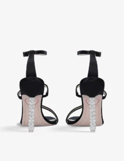 Sophia Webster Rosalind Crystal-embellished Satin Heeled Sandals 7 Sophia Webster Rosalind Crystal-embellished Satin Heeled Sandals -Manolo Blahnik Store R03970487 BLACK ALT03