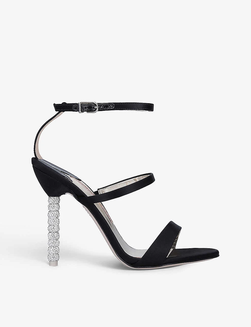 Sophia Webster Rosalind Crystal-embellished Satin Heeled Sandals 1 Sophia Webster Rosalind Crystal-embellished Satin Heeled Sandals