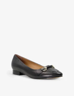 Dune Hippy Snaffle-trim Leather Ballet Pumps -Manolo Blahnik Store R03973299 BLACKLEATHER ALT02