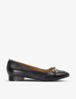 Dune Hippy Snaffle-trim Leather Ballet Pumps