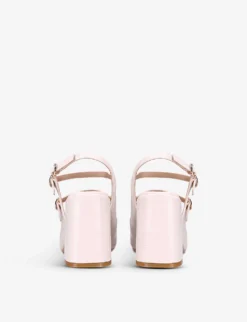 KG Kurt Geiger Amelia Faux Patent-leather Mary Jane Heels -Manolo Blahnik Store R03978349 BONE ALT03