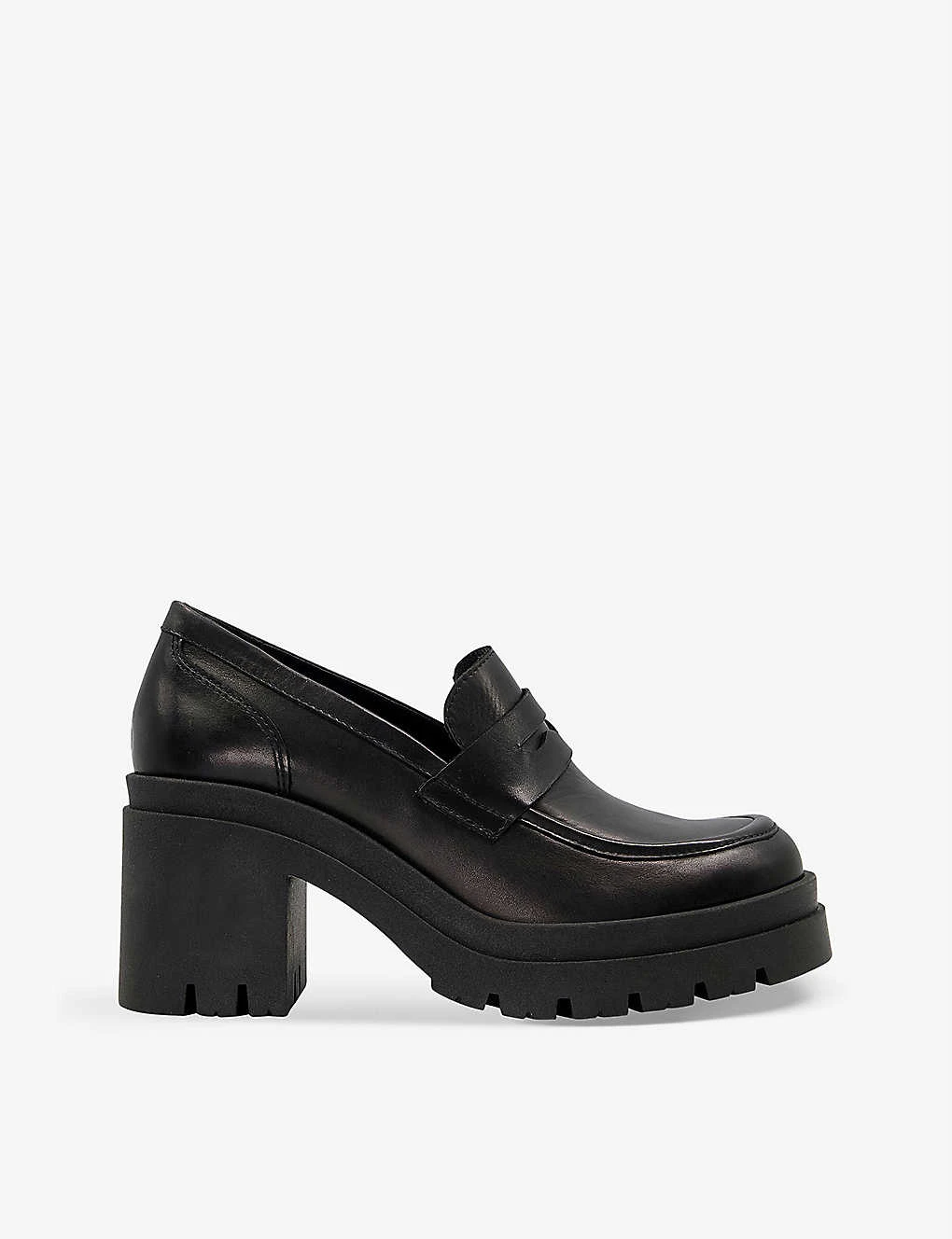Dune Grounded Heeled Leather Loafers 1 Dune Grounded Heeled Leather Loafers