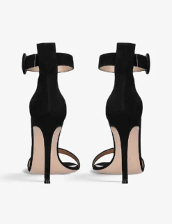 Portofino Open-toe Suede Heeled Sandals -Manolo Blahnik Store R03989144 BLACK ALT03