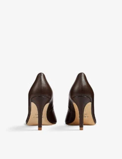 Floret Pointed-toe Leather Courts 7 Floret Pointed-toe Leather Courts -Manolo Blahnik Store R03991366 BRODARKCHOCOLATE ALT03