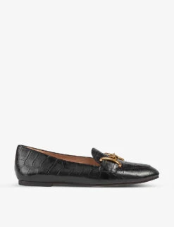 Daphne Croc-effect Snaffle-detail Leather Loafers