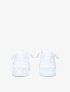 Valentino Garavani One Stud Brand-embossed Leather Low-top Trainers -Manolo Blahnik Store R03998291 WHITE ALT03