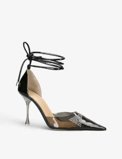Crystal-embellished 100 Leather And PVC Heeled Courts -Manolo Blahnik Store R03998875 BLACK ALT02