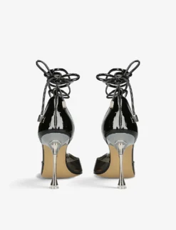 Crystal-embellished 100 Leather And PVC Heeled Courts -Manolo Blahnik Store R03998875 BLACK ALT03
