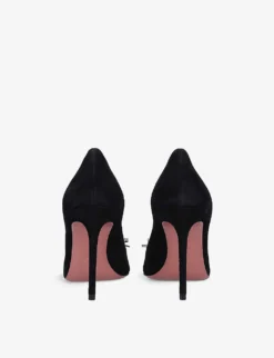 Amina Muaddi Rosie Crystal-embellished Satin Courts -Manolo Blahnik Store R04044614 BLACK ALT03