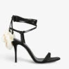 Magda Butrym Flower-appliqué Satin Heeled Sandals