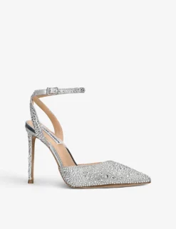 Steve Madden Revert Crystal-embellished Satin Heeled Sandals 6 Steve Madden Revert Crystal-embellished Satin Heeled Sandals -Manolo Blahnik Store R04058096 SILVER ALT02