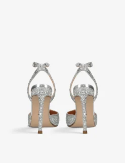 Steve Madden Revert Crystal-embellished Satin Heeled Sandals 7 Steve Madden Revert Crystal-embellished Satin Heeled Sandals -Manolo Blahnik Store R04058096 SILVER ALT03