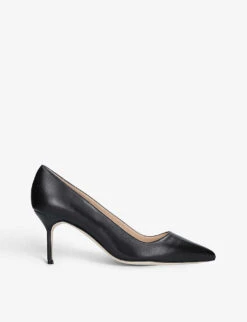 Manolo Blahnik BB 70 Pointed-toe Leather Heeled Courts