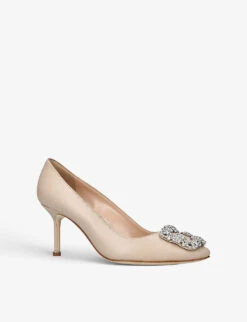Manolo Blahnik Hangisi 70 Crystal-embellished Leather Courts -Manolo Blahnik Store R04064383 BLUSH ALT02