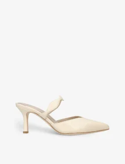 Paige Pia Pointed-toe Kitten-heel Leather Mules