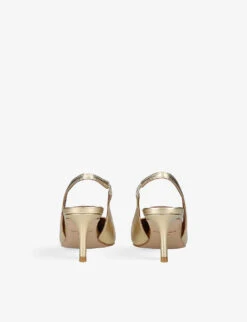Kurt Geiger London Belgravia Eagle-embellishment Leather Slingback Courts 7 Kurt Geiger London Belgravia Eagle-embellishment Leather Slingback Courts -Manolo Blahnik Store R04065827 GOLD ALT03