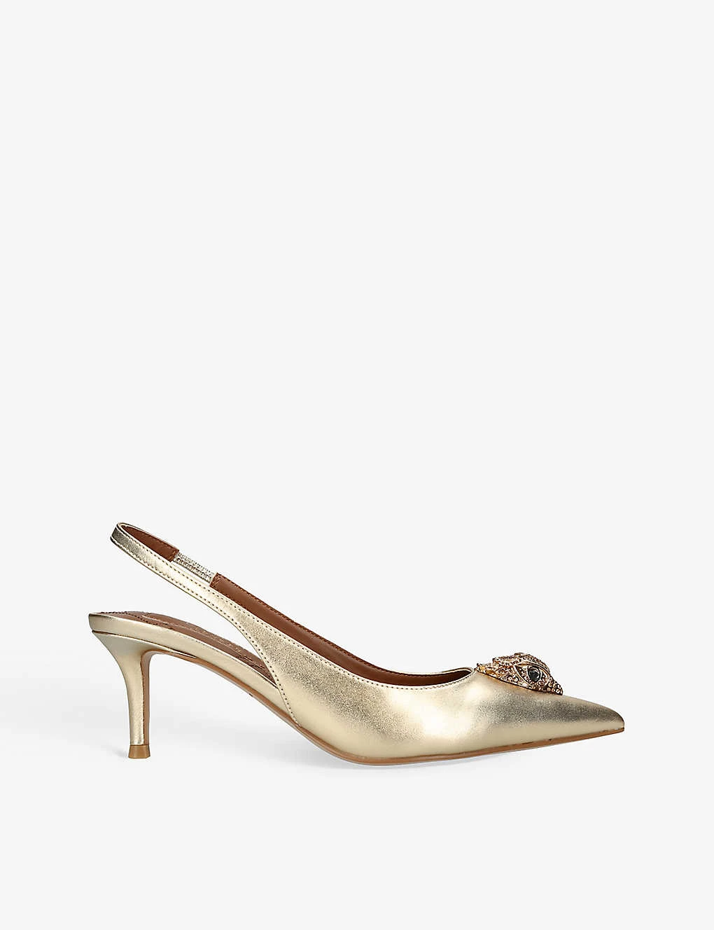 Kurt Geiger London Belgravia Eagle-embellishment Leather Slingback Courts 1 Kurt Geiger London Belgravia Eagle-embellishment Leather Slingback Courts