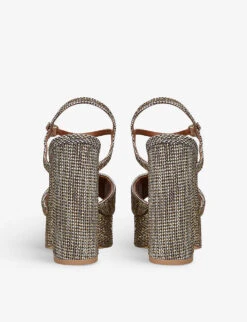 Kurt Geiger London Kensington Houndstooth Woven Platform Sandals 7 Kurt Geiger London Kensington Houndstooth Woven Platform Sandals -Manolo Blahnik Store R04065834 BEIGE ALT03