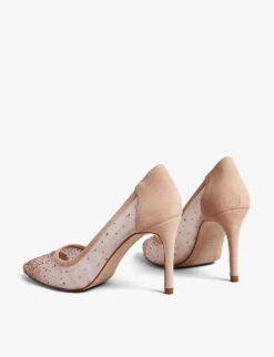 Ted Baker Ryalay Diamante-embellished Mesh And Faux-suede Courts 8 Ted Baker Ryalay Diamante-embellished Mesh And Faux-suede Courts -Manolo Blahnik Store R04065901 NUDE ALT03