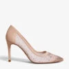 Ted Baker Ryalay Diamante-embellished Mesh And Faux-suede Courts