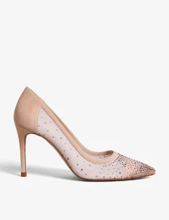 Ted Baker Ryalay Diamante-embellished Mesh And Faux-suede Courts