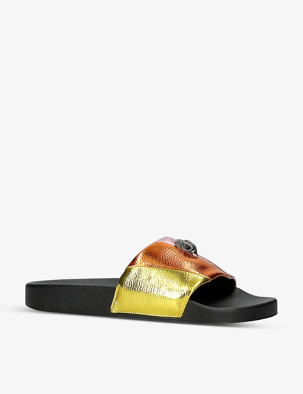 Kurt Geiger London Meena Eagle-embellished Striped Rubber Sliders 3 Kurt Geiger London Meena Eagle-embellished Striped Rubber Sliders - Image 3