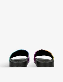 Kurt Geiger London Meena Eagle-embellished Striped Rubber Sliders 7 Kurt Geiger London Meena Eagle-embellished Striped Rubber Sliders -Manolo Blahnik Store R04067402 MULTOTHER ALT03