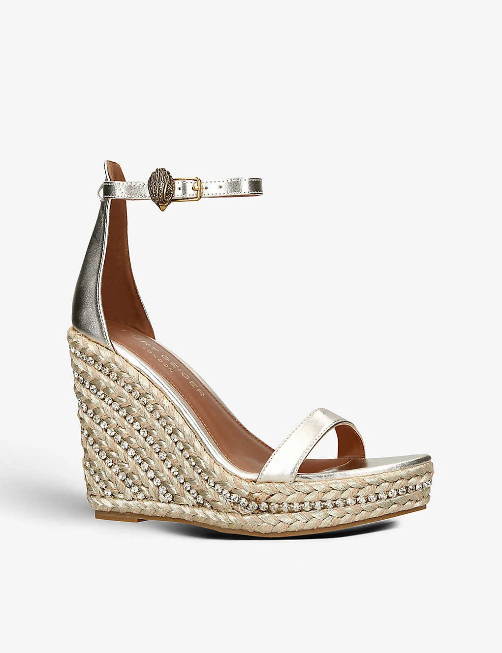 Kurt Geiger London Shoreditch Crystal-embellished Wedge Leather Sandals 3 Kurt Geiger London Shoreditch Crystal-embellished Wedge Leather Sandals - Image 3