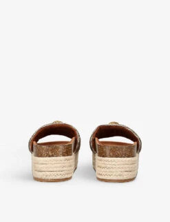 Kurt Geiger London Kensington Crystal-embellished Flatform Woven Sliders 7 Kurt Geiger London Kensington Crystal-embellished Flatform Woven Sliders -Manolo Blahnik Store R04067441 BEIGE ALT03