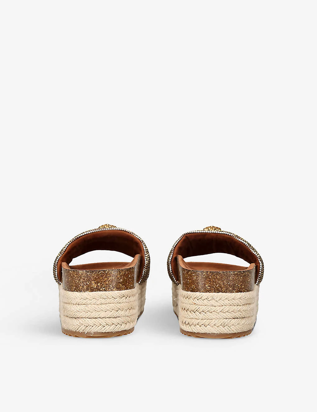 Kurt Geiger London Kensington Crystal-embellished Flatform Woven Sliders 4 Kurt Geiger London Kensington Crystal-embellished Flatform Woven Sliders - Image 4