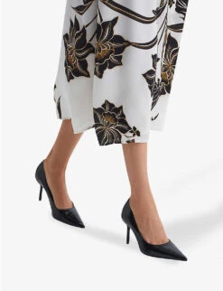 Reiss Elina Croc-embossed Leather Court Shoes -Manolo Blahnik Store R04068280 BLACK ALT04