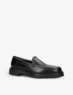 Manolo Blahnik Dineralo Topstitched Leather Loafers -Manolo Blahnik Store R04069955 BLACK ALT02