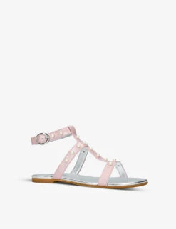 Studded Caged Patent-leather Sandals 9-10 Years 6 Studded Caged Patent-leather Sandals 9-10 Years -Manolo Blahnik Store R04071021 PALEPINK ALT02