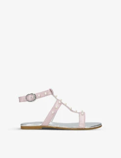 Studded Caged Patent-leather Sandals 9-10 Years
