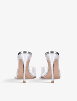 Elle 105 Leather And PVC Heeled Mules 7 Elle 105 Leather And PVC Heeled Mules -Manolo Blahnik Store R04071941 SILVER ALT03