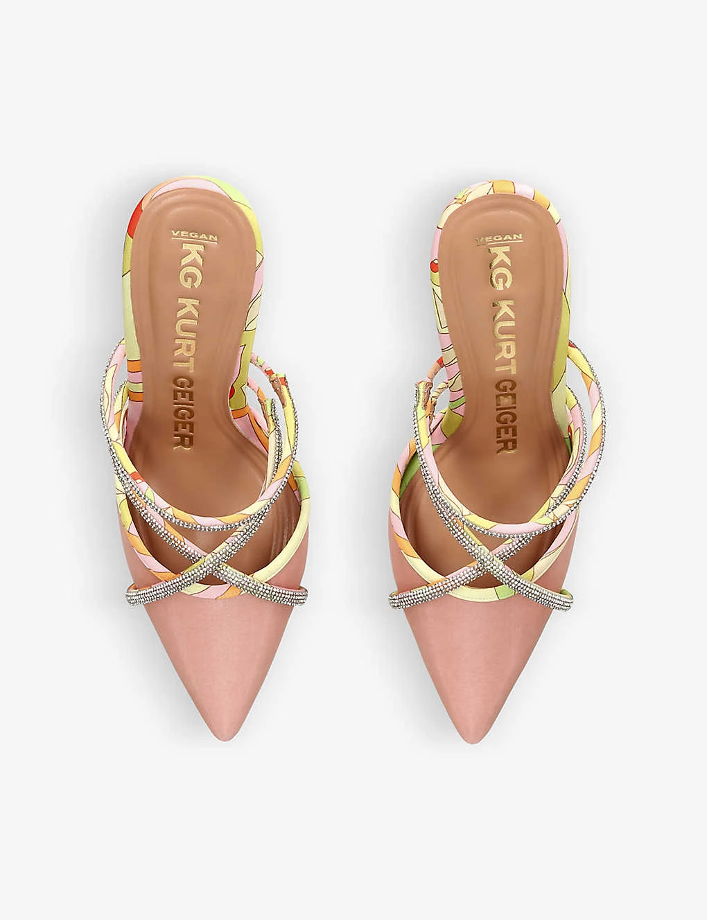 KG Kurt Geiger Amari Crystal-embellished Woven Heeled Mules 2 KG Kurt Geiger Amari Crystal-embellished Woven Heeled Mules - Image 2