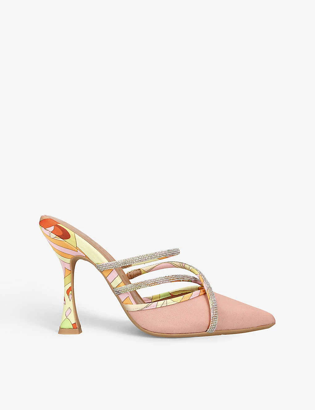 KG Kurt Geiger Amari Crystal-embellished Woven Heeled Mules 1 KG Kurt Geiger Amari Crystal-embellished Woven Heeled Mules