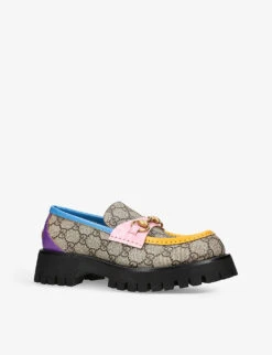 Gucci GG Monogram-embellished Canvas And Leather Loafers -Manolo Blahnik Store R04074576 MULTOTHER ALT02
